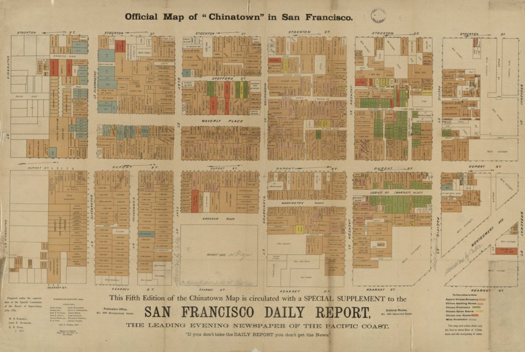 1885 map of San Francisco Chinatown