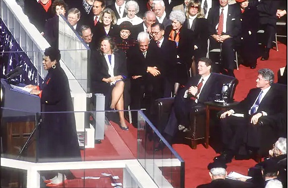 Maya Angelou reading at President Clinton's inauguration