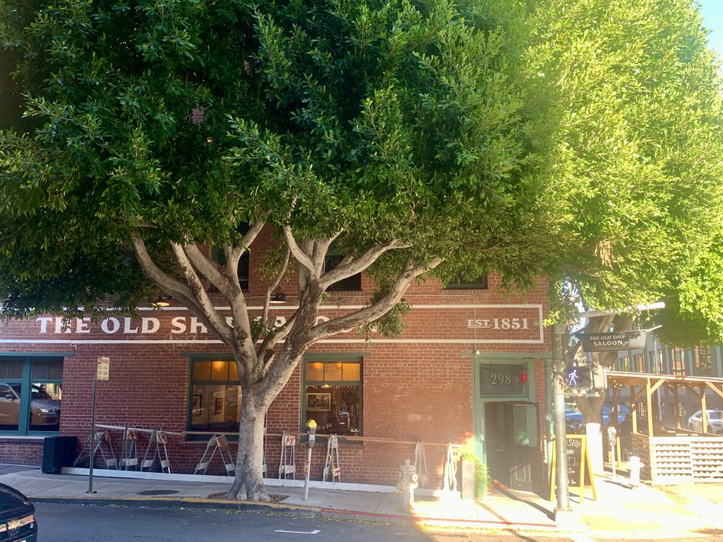 The Old Ship Inn, oldest bar in SF (since 1850), built on top of a Gold Rush ship