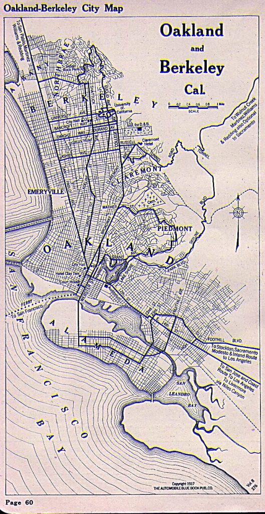 Map of Berkeley, Oakland and Alameda, 1917