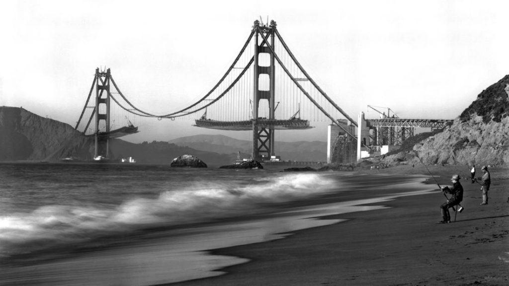 Golden Gate Bridge under construction