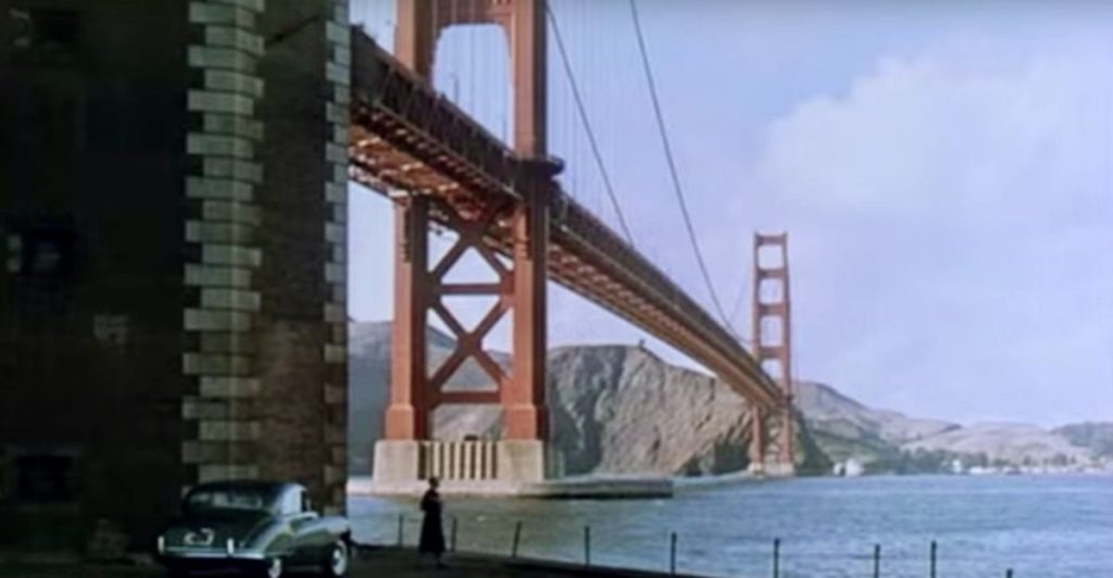 Golden Gate Bridge in 'Vertigo', directed by Alfred Hitchcock