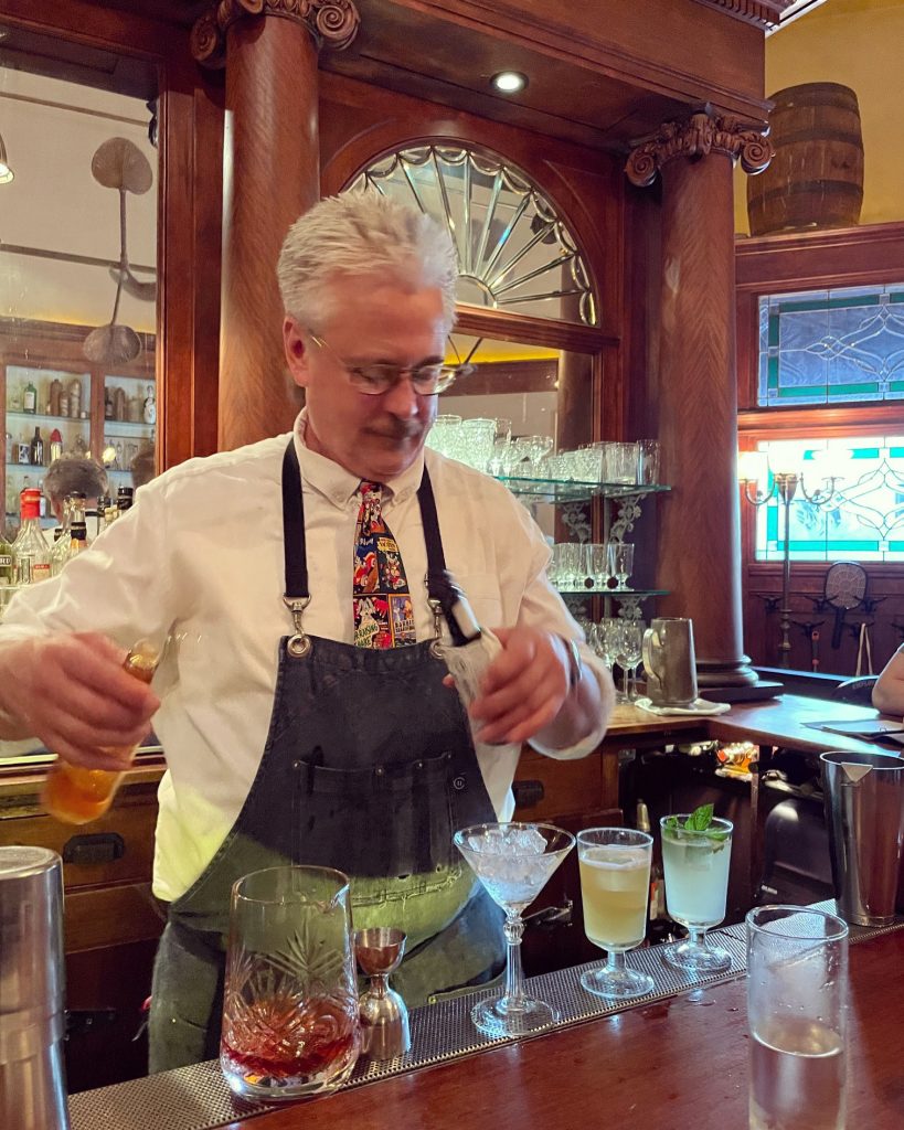 Cocktail mixing at the Comstock