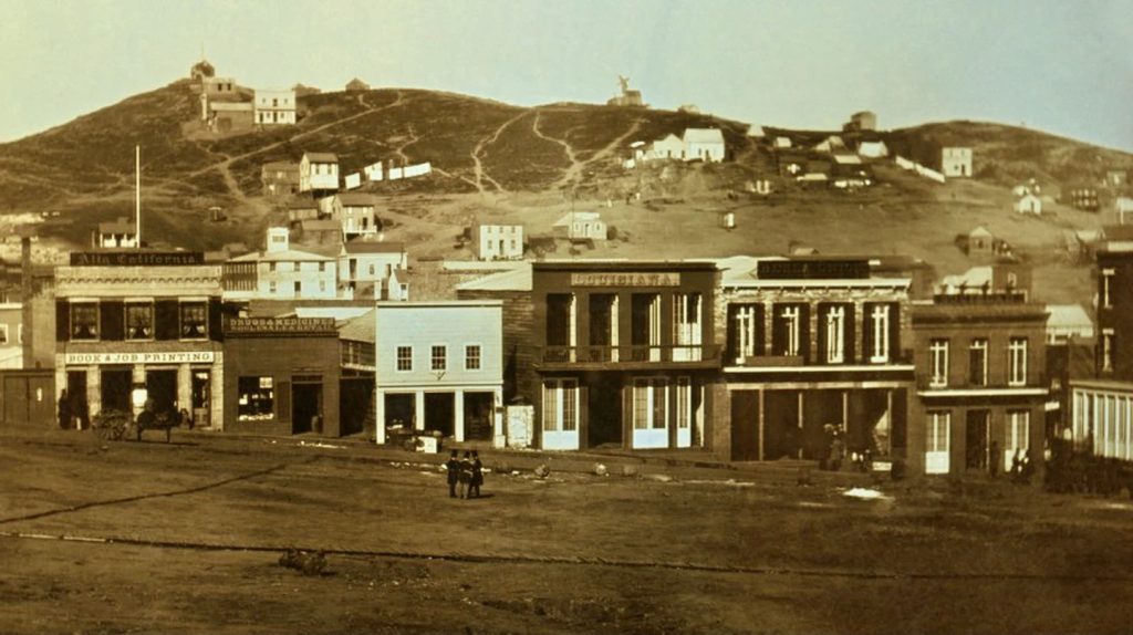 Photo of Portsmouth Square & Nob Hill, 1850
