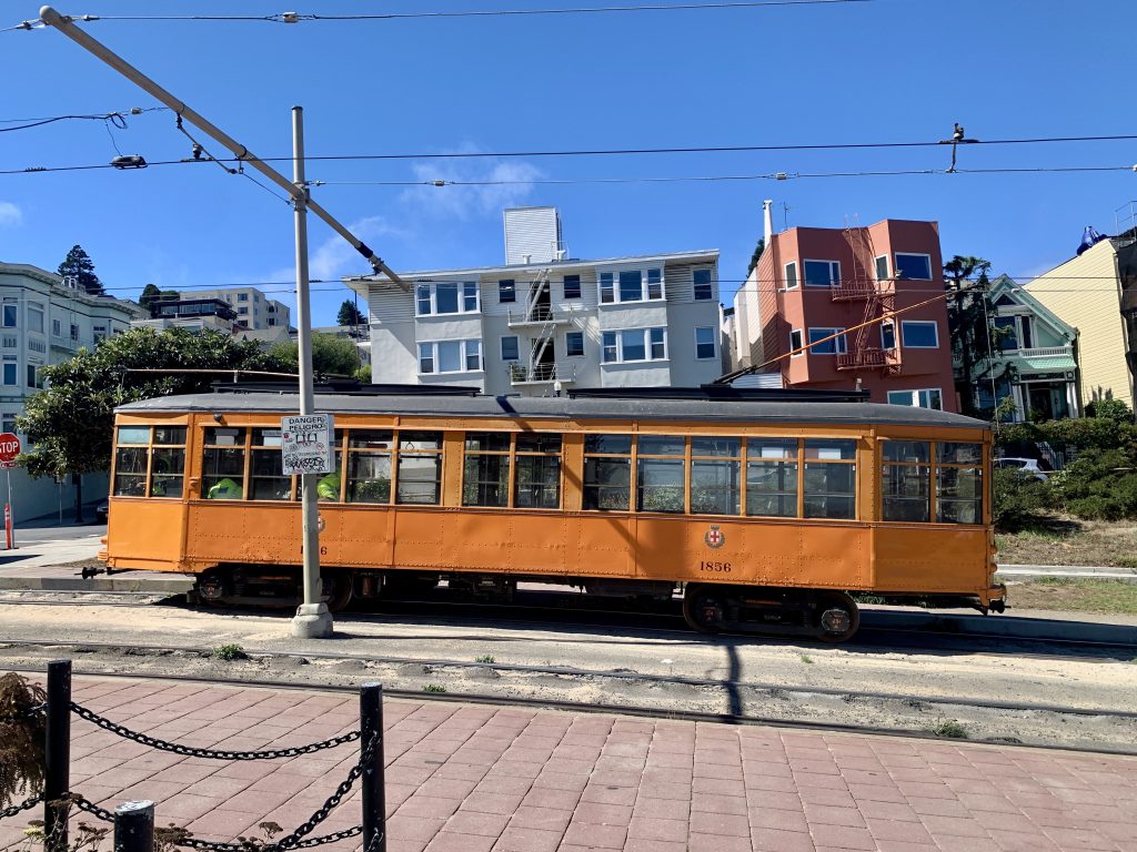 Tram passing through the Mission District