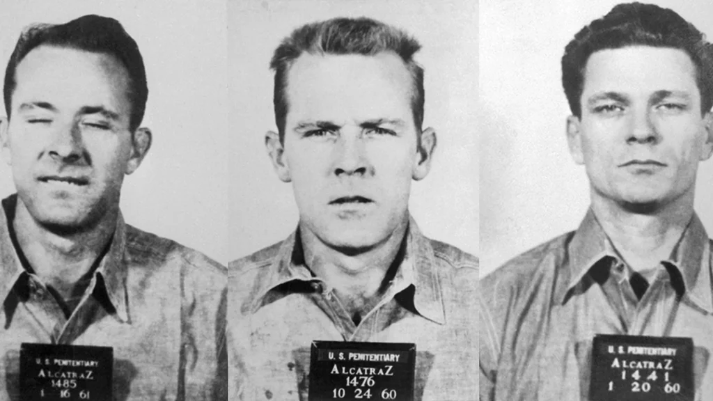 Clarence and John Anglin, and Frank Morris, left to right