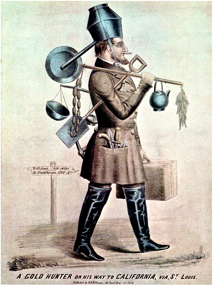 Illustration of prospector during California Gold Rush