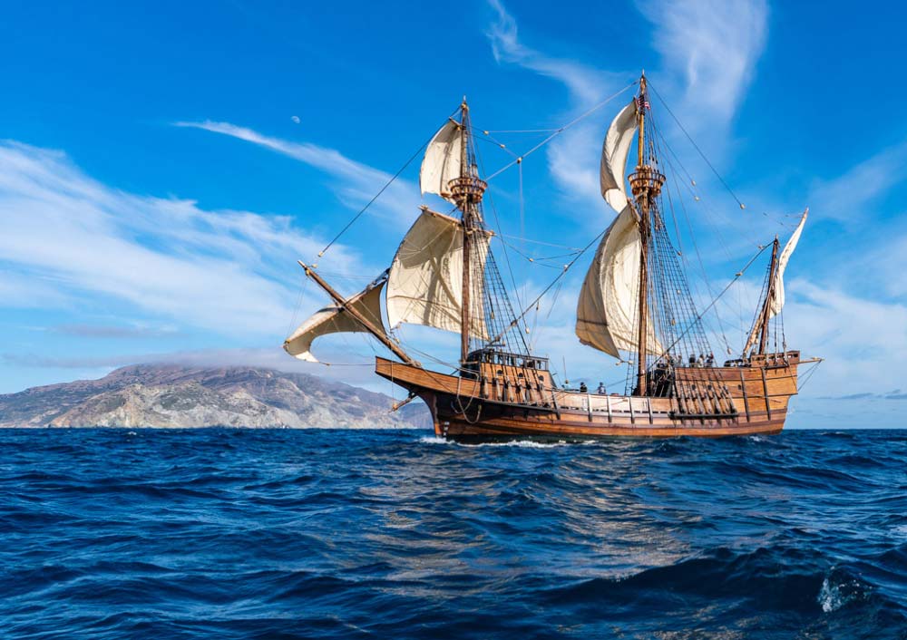Modern replica of San Salvador for San Diego Maritime Museum